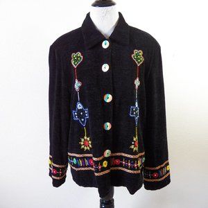 Allure Boutique Beaded Long Sleeve Jacket, Large